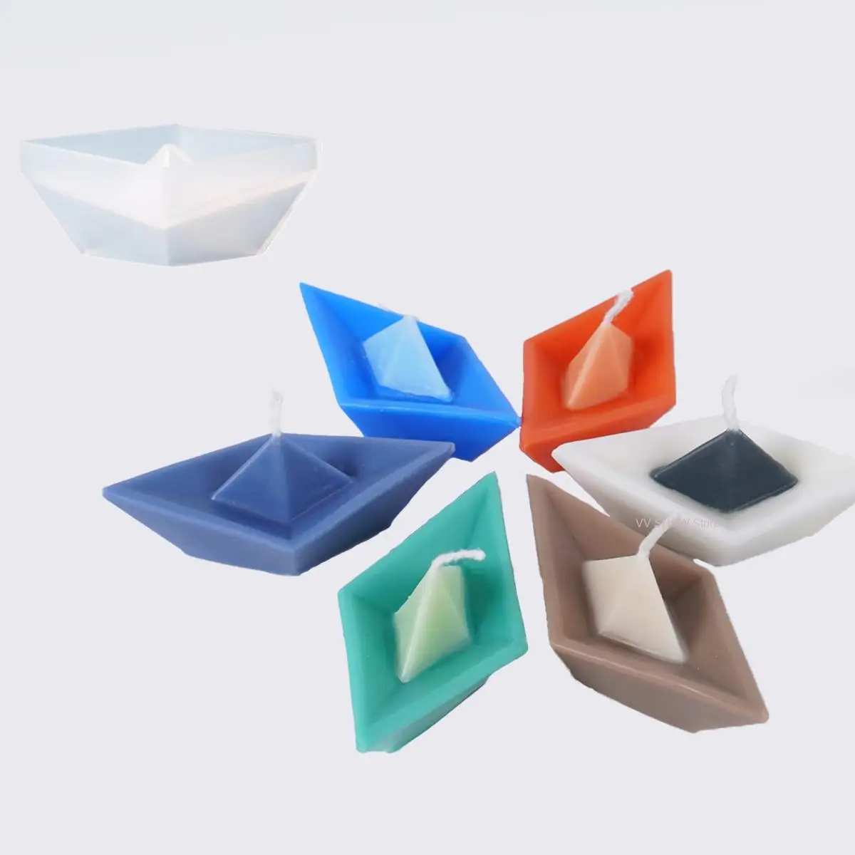 Paper Boat Silicone Candle Molds Small Boat Soap Scented Candle Mold DIY Handmadeplaster Aromath Epoxy Resin Mold Home Decor