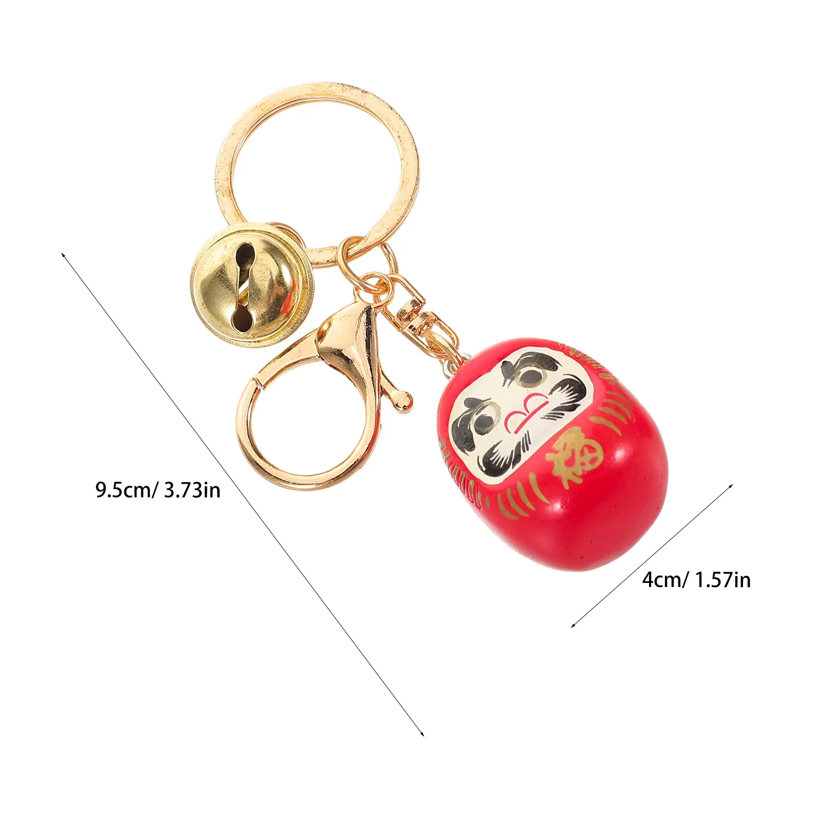 Daruma Keychain 2pcs Japanese Lucky Charm for Bag Purse Key Ring Tokyo Travel Souvenir Good Luck Accessory