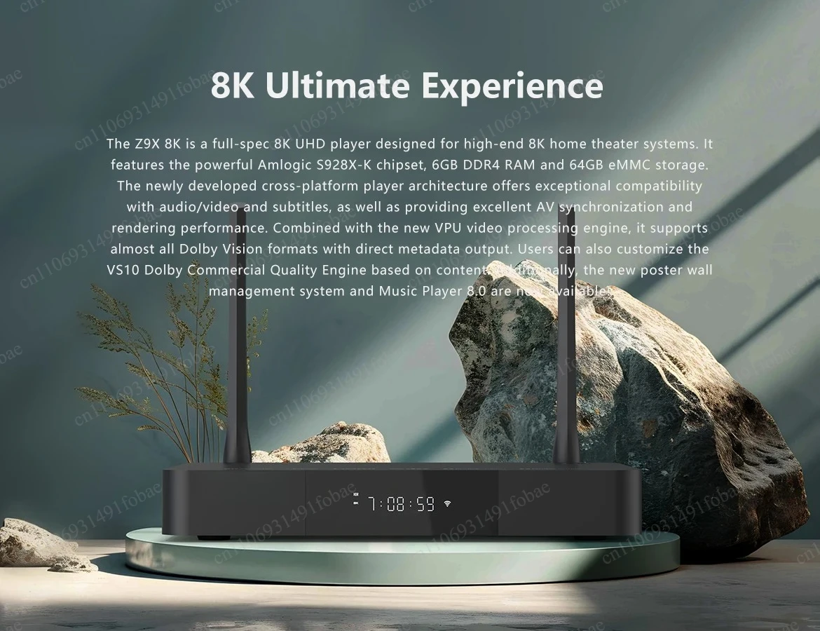 High Performance Media Player, Advanced Processor & Image Processing Engine for Clear Smooth 8K Playback