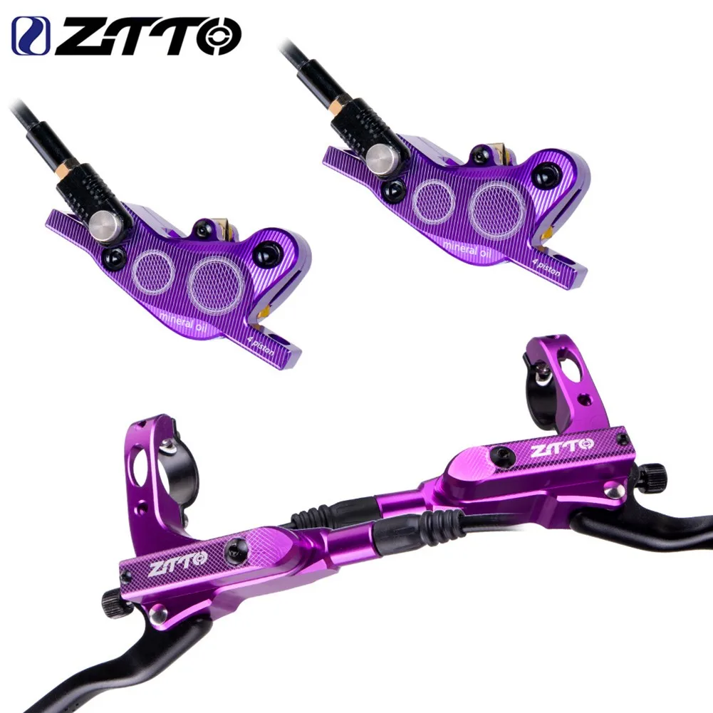 Bicycle Disc Hydraulic Brake 4 Pushes Piston 575g 1 Pair 800mm Front Right Aluminum Alloy Sporting Useful Newest