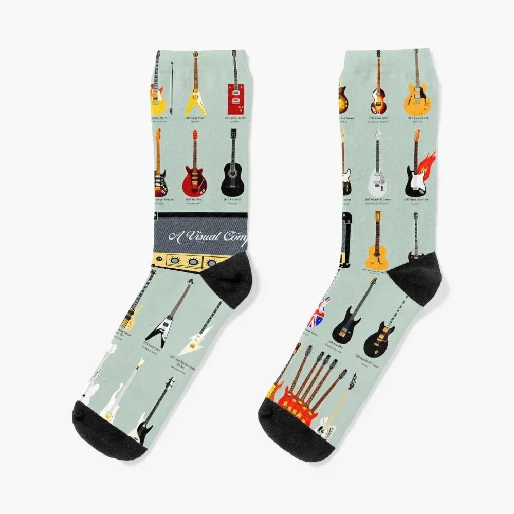 

Visual Compendium of Guitars Socks custom Non-slip Men's Socks Luxury Women's