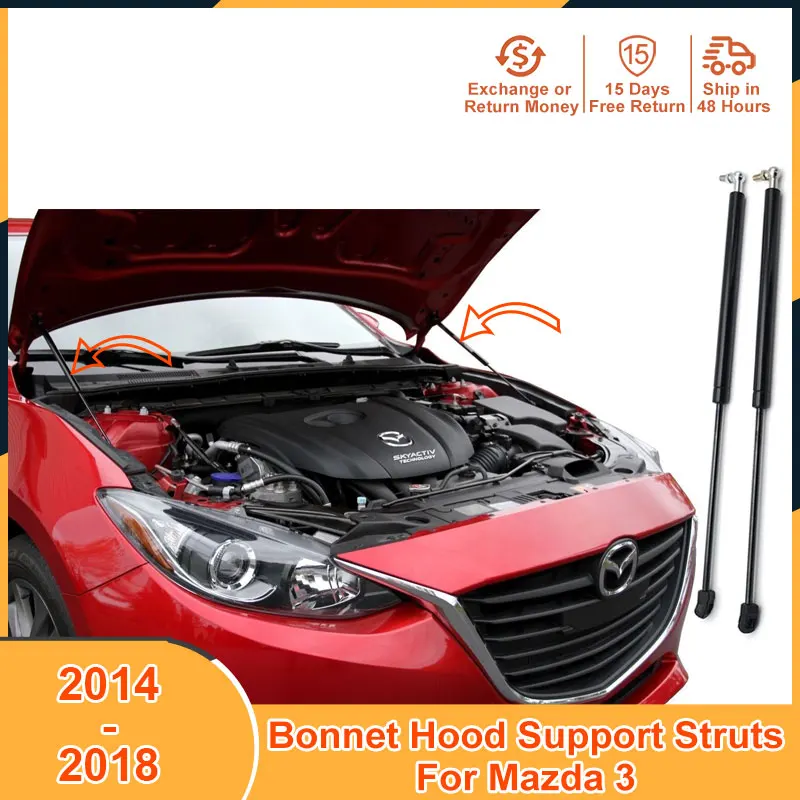 2014-2018 Bonnet Hood Support For Mazda 3 2014 2015 2016 2017 2018 Accessories Lift Supports Strut Bars