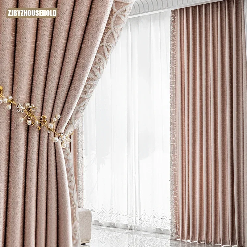 

Modern Thickened Curtains for Living Dining Room Bedroom Scandinavian Minimalist Kadia High Precision Curtains