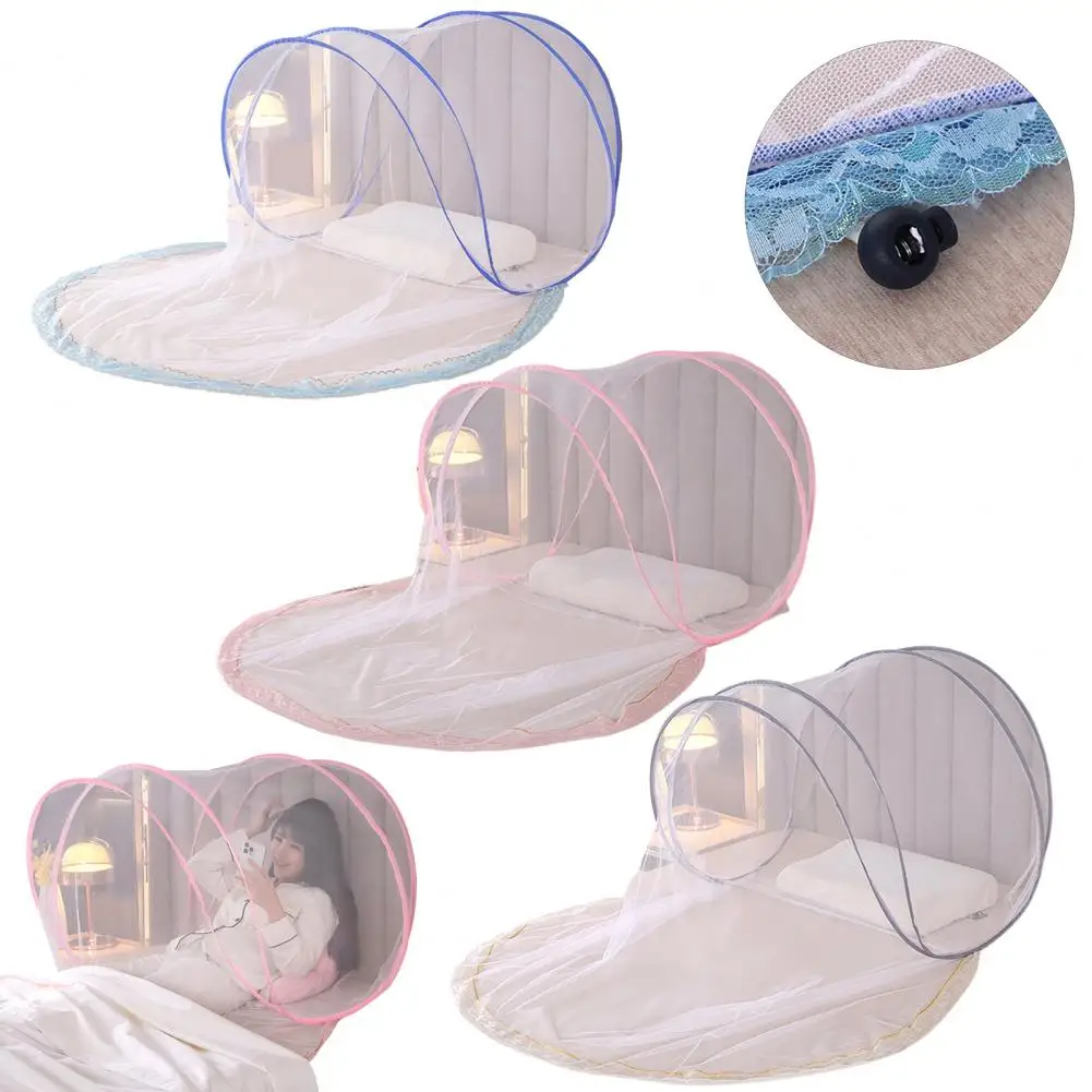 Portable Mosquito Net for Bed - Foldable Travel & Camping Bug Net with Adjustable Belt, Fine Mesh for Dorms & Outdoor Use