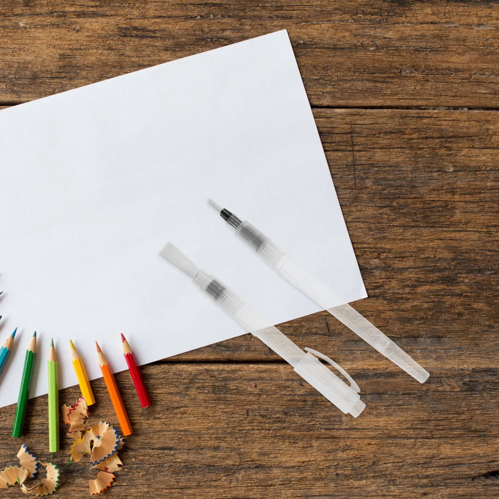 

6pcs Refillable Clear Plastic Nylon Tip Washable Calligraphy Painting For Art Crafts Diy Portable Drawing Supplies Watercolor