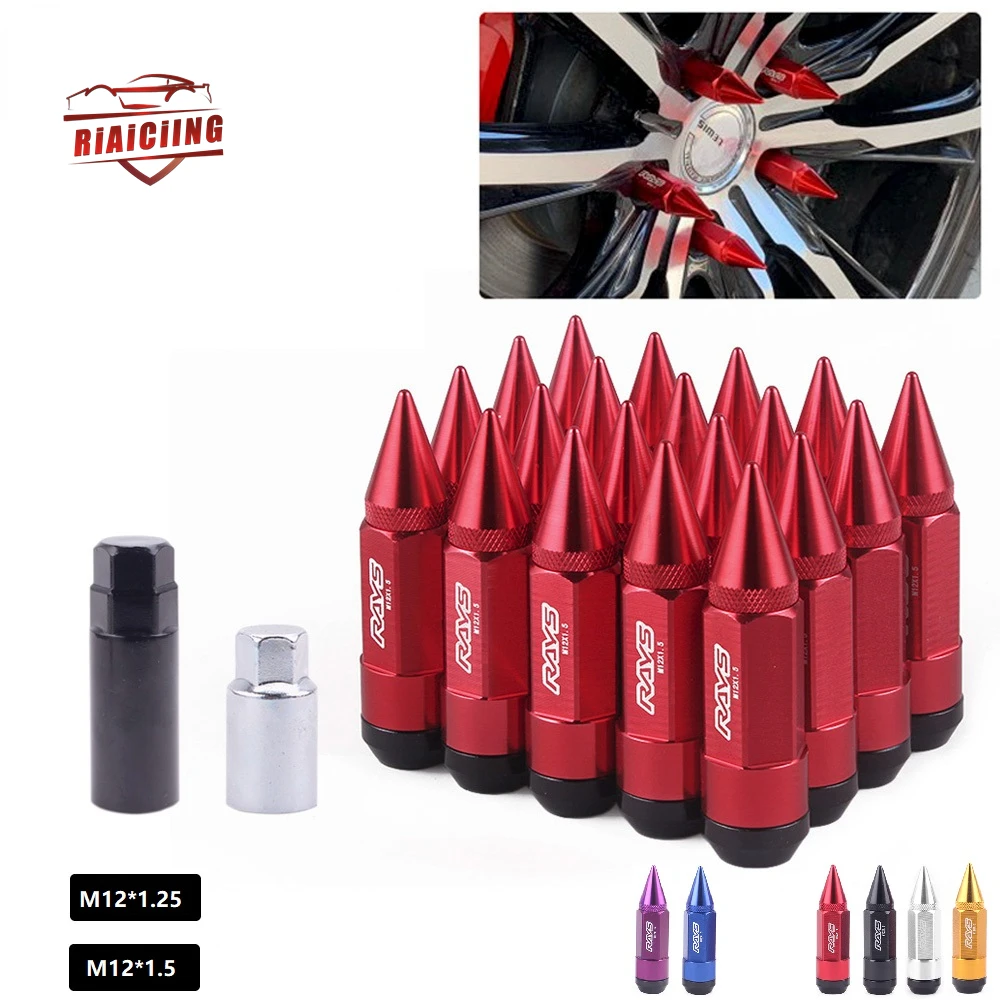 Budget-Friendly RAYS Racing Anti-Theft Spiked Wheel Lug Nuts | Steel Head Alloy Aluminum M121.25 M121.5