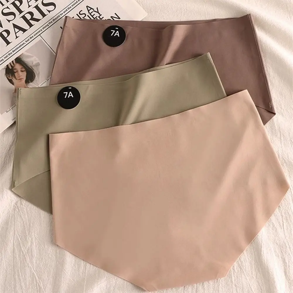 جودة عالية 7A دودة القز الحرير المرأة الملابس الداخلية رقيقة مريحة مثلث ملخصات بلون الحميمة سلس سراويل #3