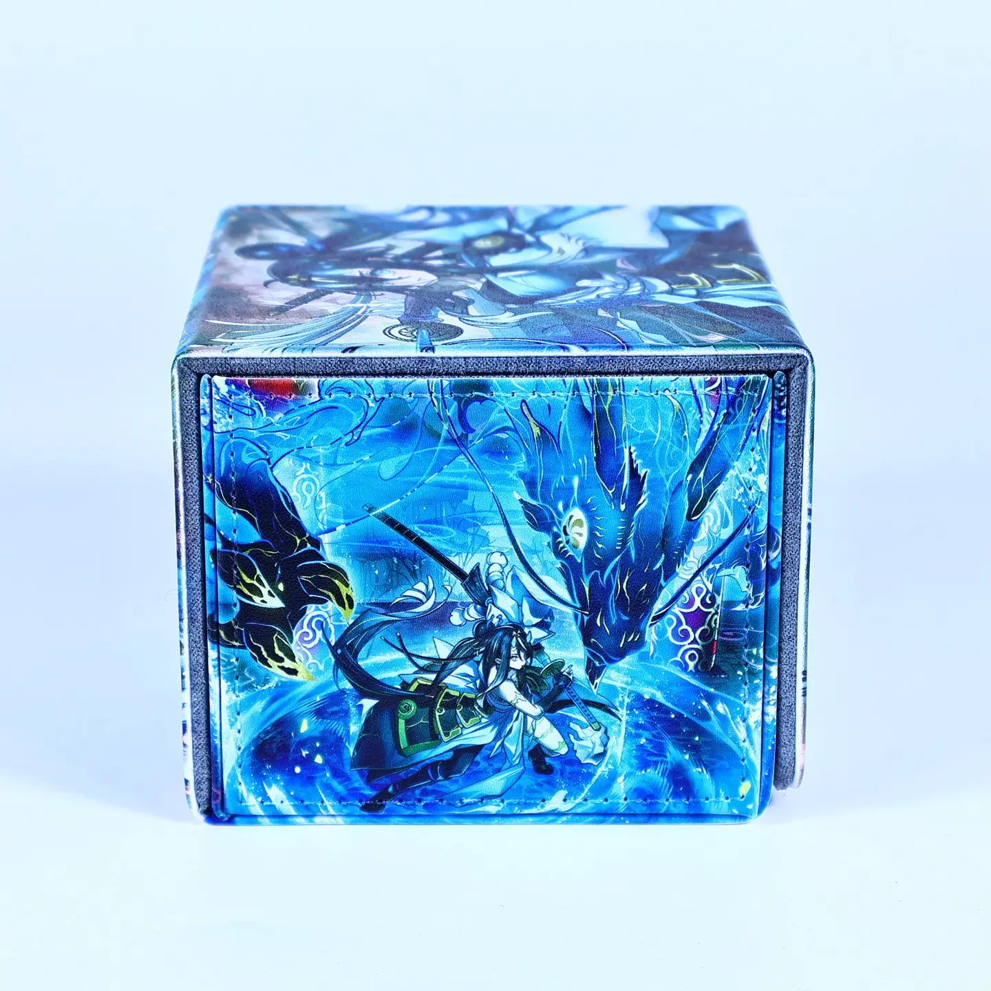 Yu-Gi-Oh! Diy Board Game Card Box Mikumari The Sealing Deity Ashtra PU Magnetic Large-capacity Game Collection Card Storage Box view 6