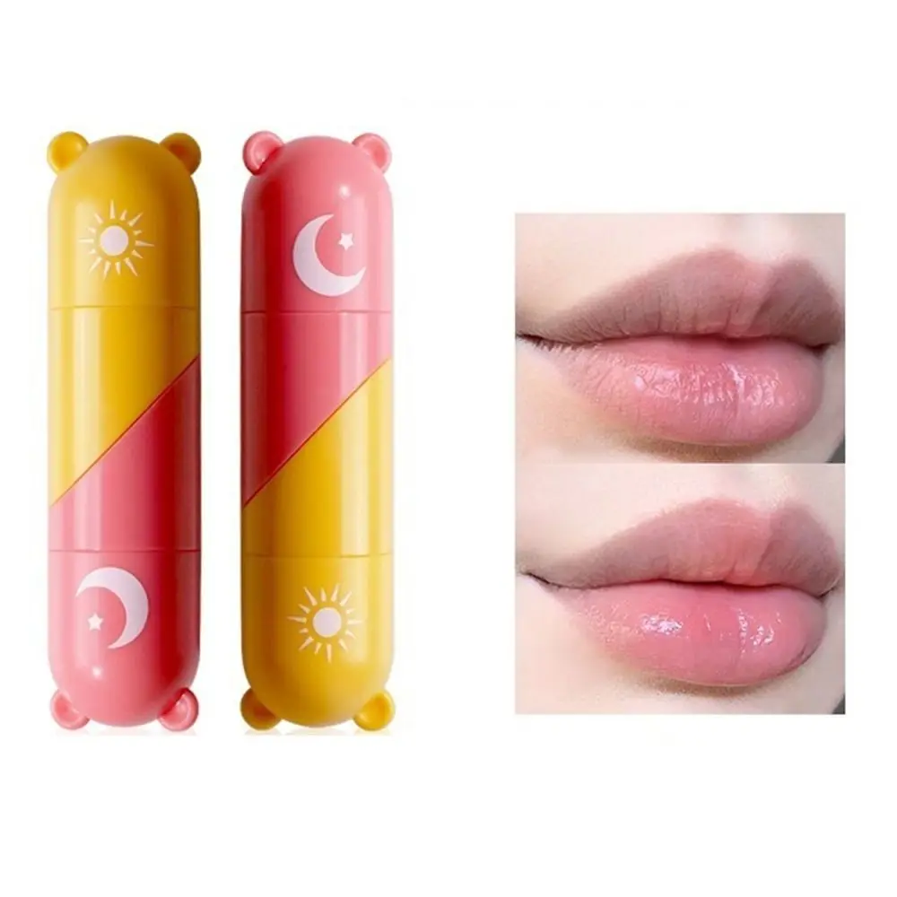 Natürliche 2 in 1 Lippen balsam tragbare feuchtigkeit spendende dauerhafte Tag und Nacht Lippen balsam Liebe-förmige Reparatur Herz Lippen balsam Kinder