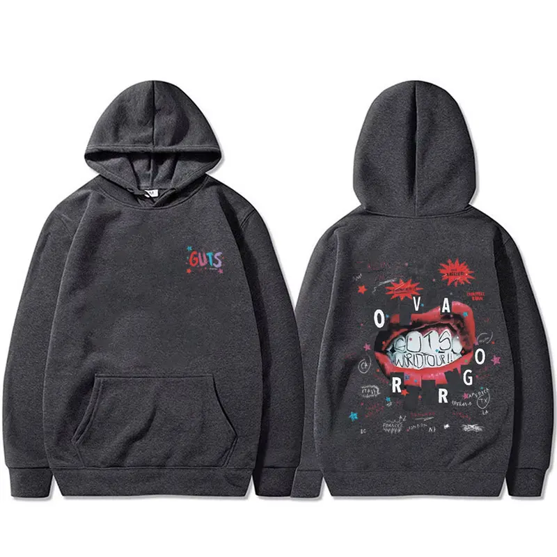 Singer Guts Vampire World Tour Hoodie Men Women Fashion Pop Music Pullover Male Vintage Oversized Casual Fleece Cotton Hoodies