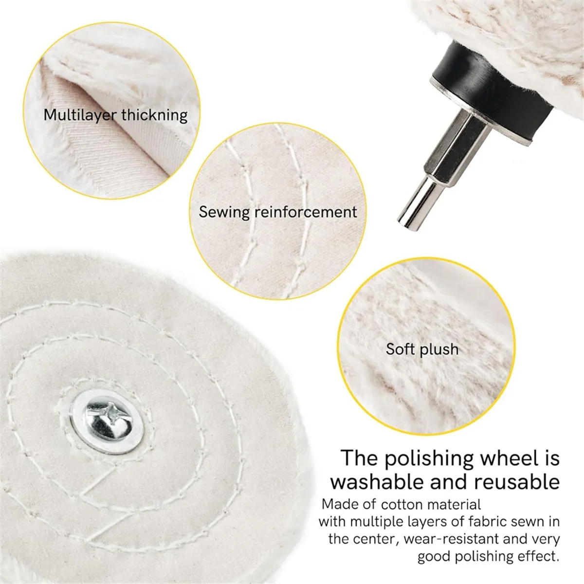 

T61C_Aluminum Wheel Polishing Kit for Drill Buffing Wheel for Car