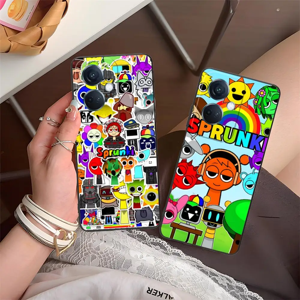 Sprunki الموسيقى المحمول قضية الهاتف الخليوي ل ممن لهم رينو 14 13 12 11 10 9 8 7 6 5 F T Pro 5G غطاء الطباعة الملونة غطاء فاخر