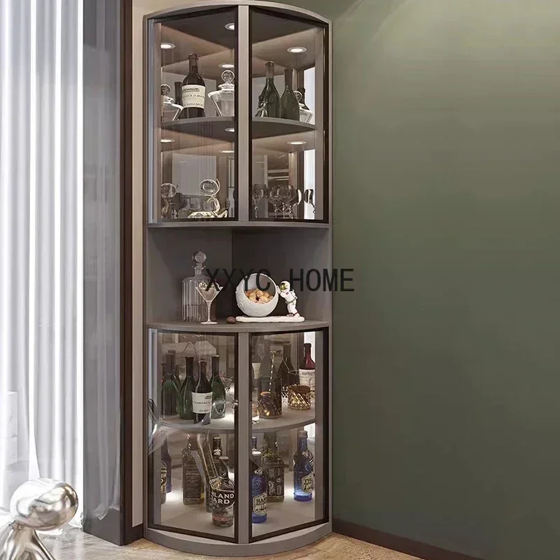 Glass Display Wine Cabinets Cellar Showcase Bottle Liquor Wine Cabinet Counter Storage Vitrinas De Vidrio Indoor Bar Furniture