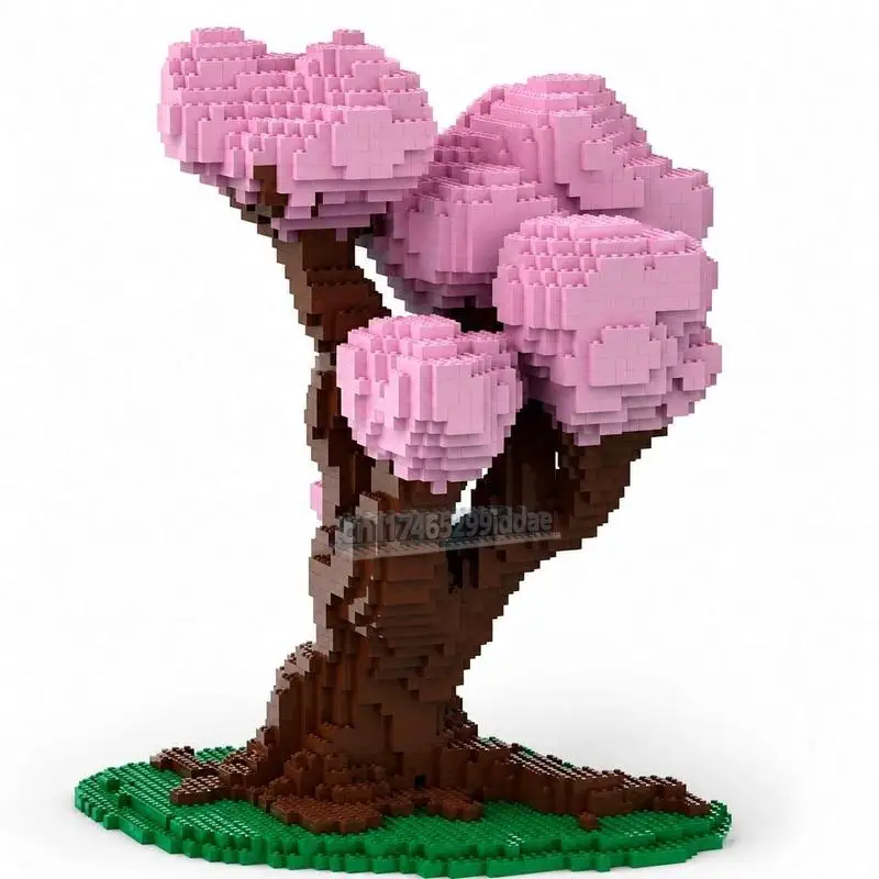 4460PCS Blossom Tree Sculpture Life Sized MOC Custom Building Blocks Nature Model DIY Assembly Creative Toy Home Decoration Gift