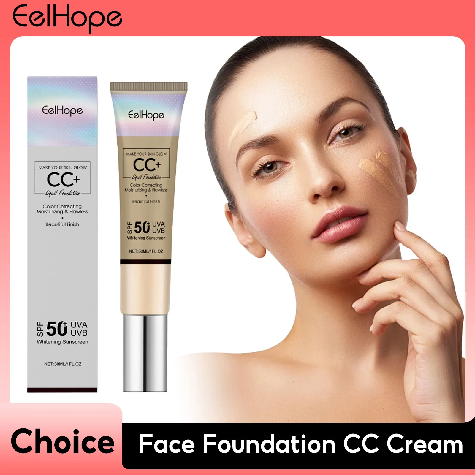 

Concealer Face Base CC Cream Natural Concealer Oil Control Moisturize Sunscreen Liquid Foundation Full Coverage Makeup Cosmetics