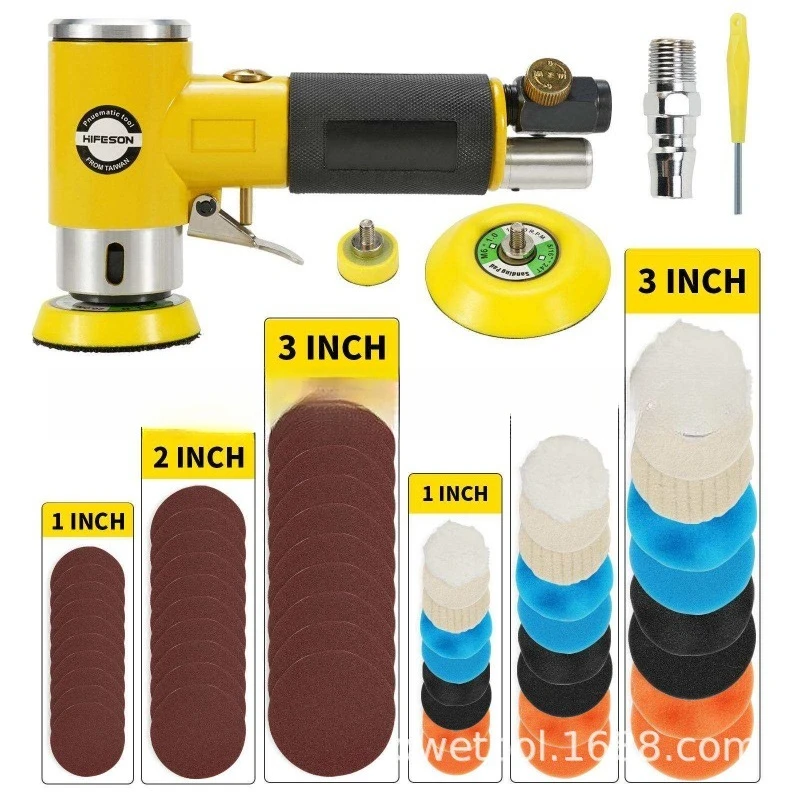 942 Pneumatic Sandpaper Machine1 inch 2inch 3inch Polishing Machine Grinder Waxing Machine Straight Concentric Eccentric Factory