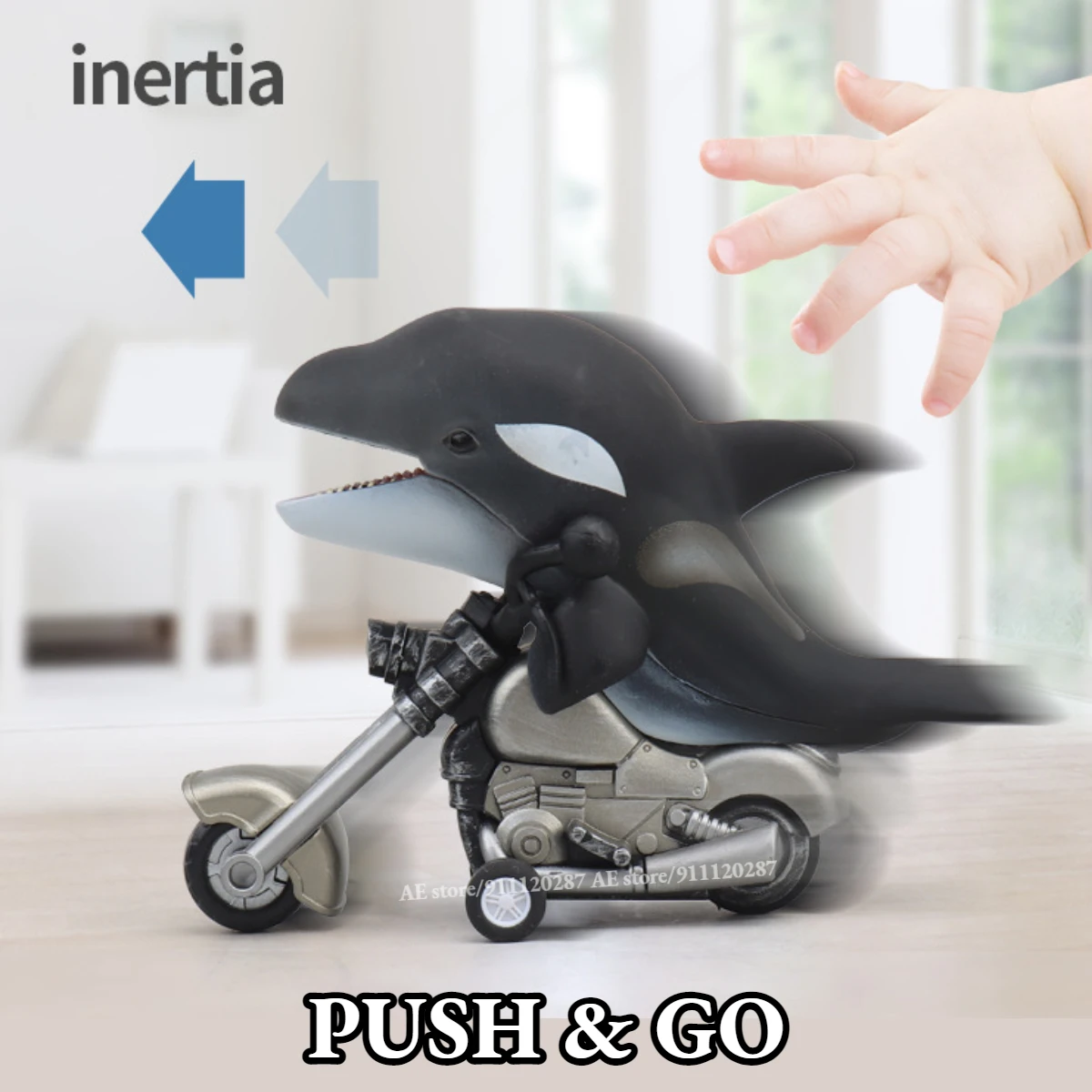 Mini SHARK Motorcycle Rider Animal Dinosaur Car Model Vehicle Miniature Baby Shower Birthday Gift Toy for Kid Boy