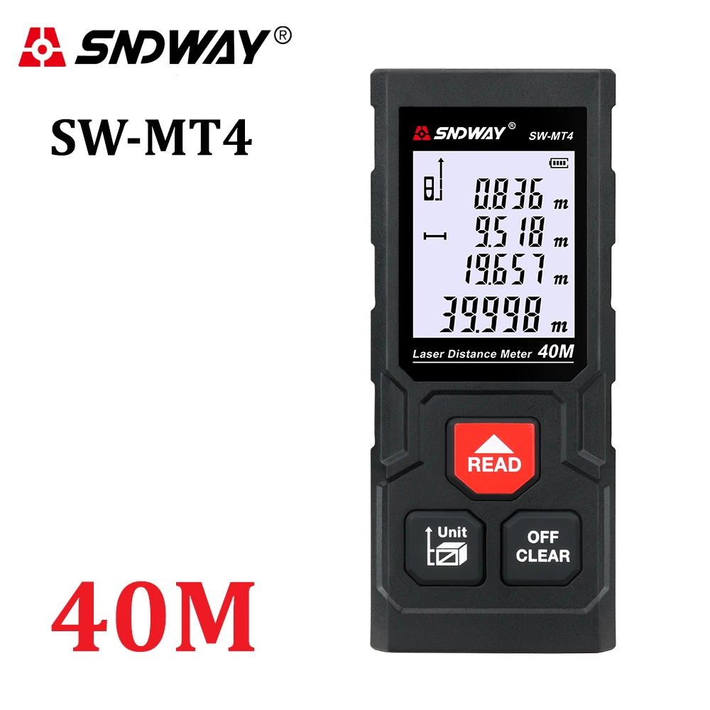 Imagem -02 - Sndway Medidor de Distância a Laser 40m 70m 100m Laser Range Finder Metro Trena Laser Fita Métrica Régua Roleta Ferramenta