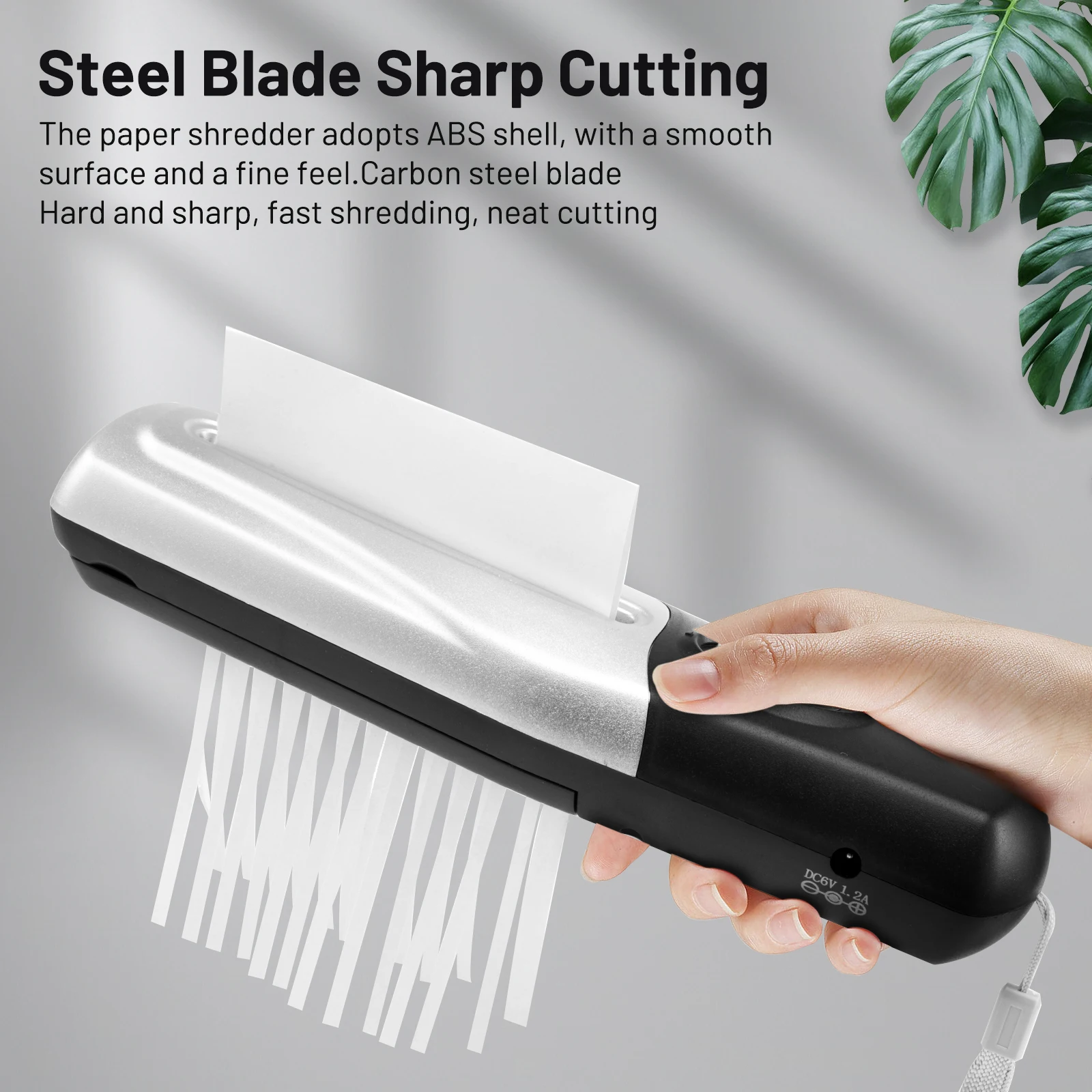 Strip Cut Mini Shredder For Home Use, Paper Shredder Without Basket