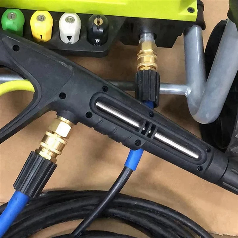 ABGR-4 Buah M22-14Mm Hingga 1/4In Set Adaptor Pencuci Tekanan, Adaptor Perlengkapan Pencuci Daya Kit Koneksi Cepat Pencuci Tekanan