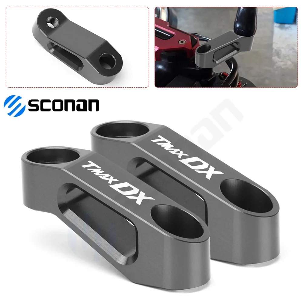 

For YAMAHA TMAX DX TMAX SX TMAX DX SX Motorcycle Accessories Rearview Mirrors Extension Riser Extend Adapter Base Bracket