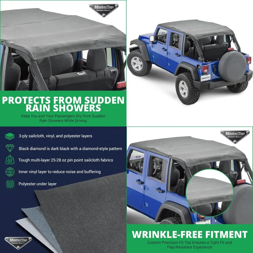 

Универсальный солнцезащитный козырек для Jeep JK (4-дверный), полноразмерный, для моделей 2007-2018 годов выпуска