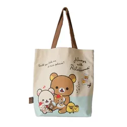 New Cute Rilakkuma Bear Girls Children Big Canvas Shoulder Bags Woman Shopping Bag