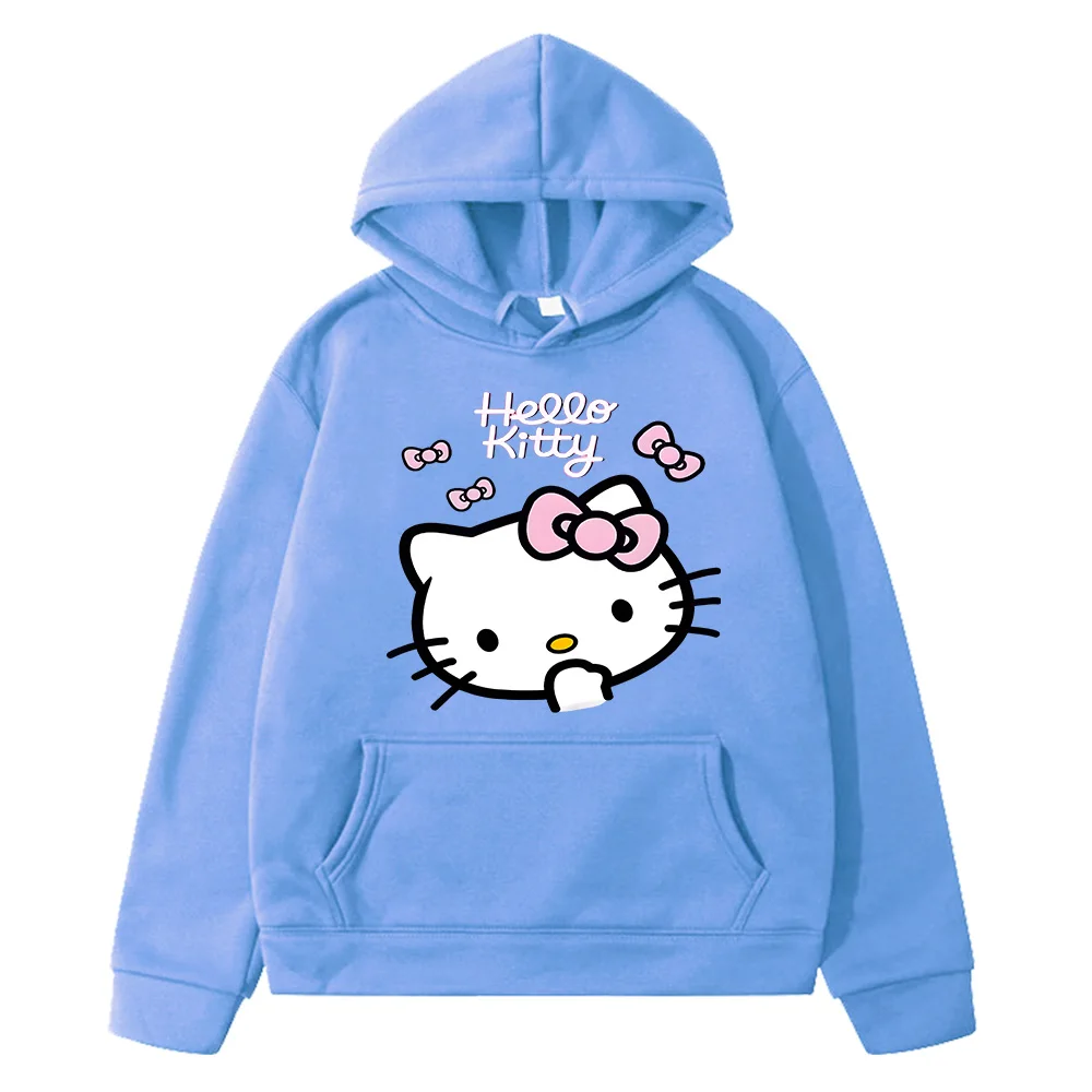 2024 Hello Kiitty Kawaii Children Hoodie Kids Clothes with Pocket Funny Haruno Sakura Hoodies for Teen Girl Baby Sweatshirts Y2k