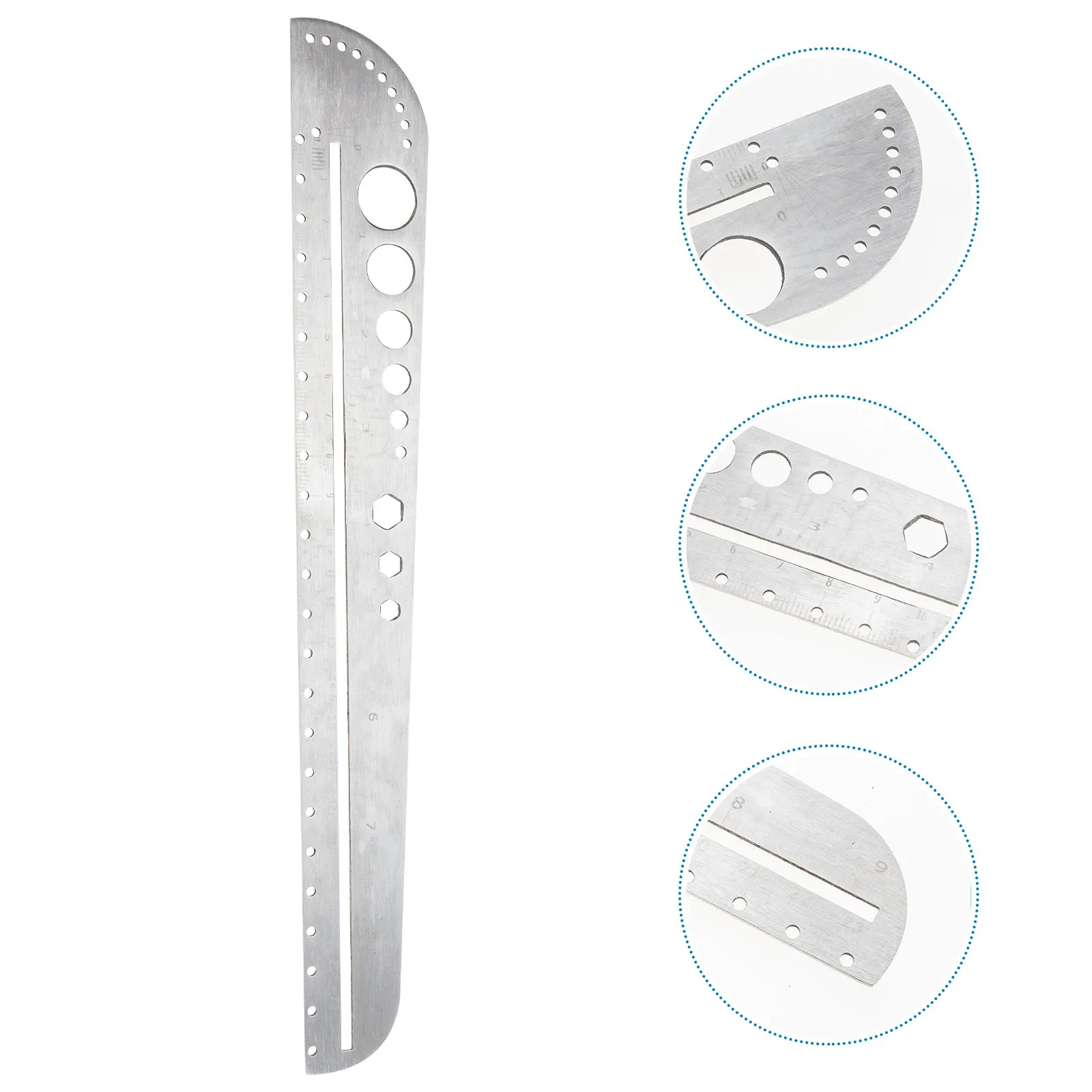 Multifunction Measuring Ruler Stainless Steel Lightweight Compact Circle Indicator Template Protractor Scale Tool for Creative