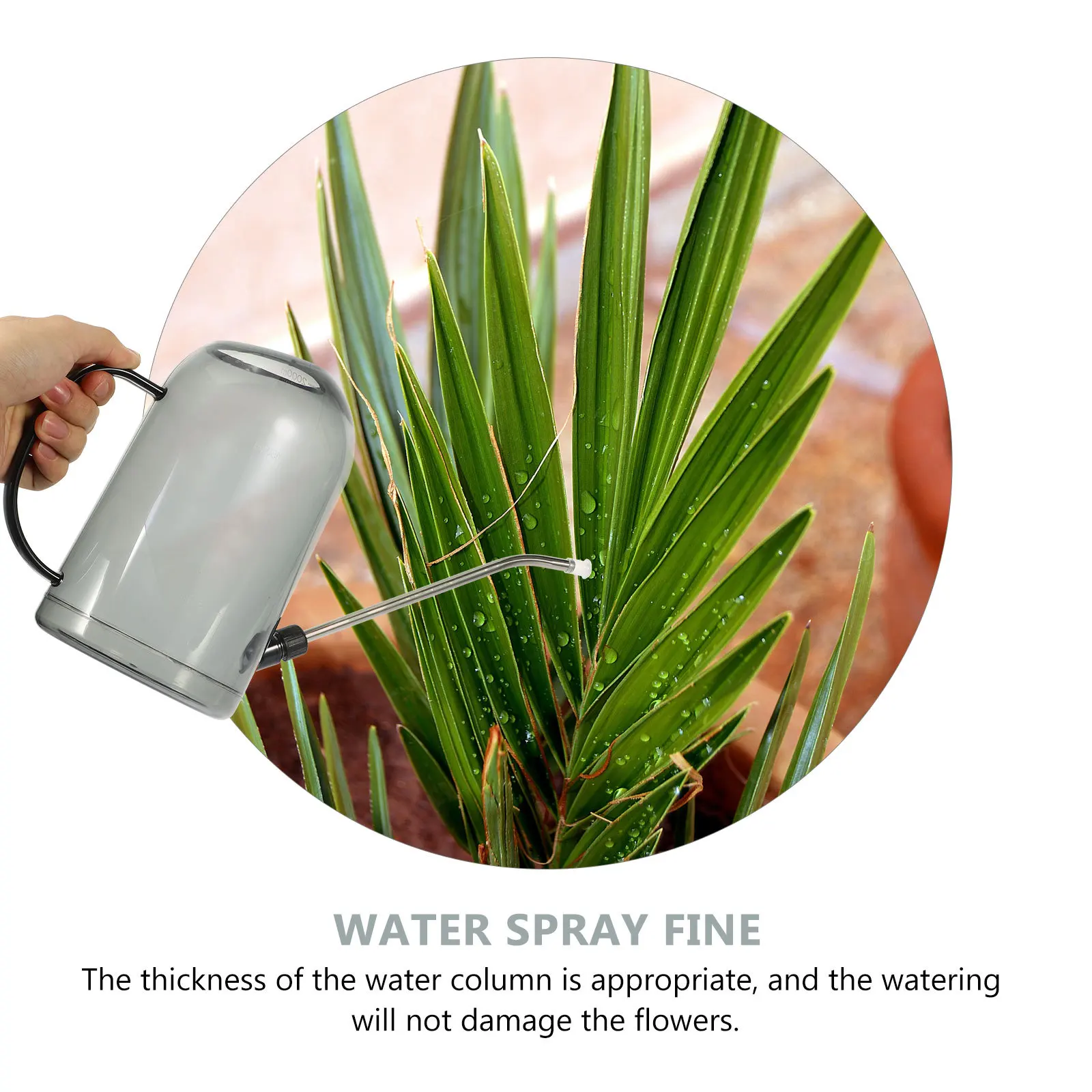 

Kisangel 2L Grey Plant Watering Can Indoor Garden Flower Pot Kettle for House Plants