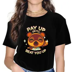 PAY UP Women Tshirts Animal Crossing New Horizons Grunge Vintage Female Clothing Loose Graphic Streetwear