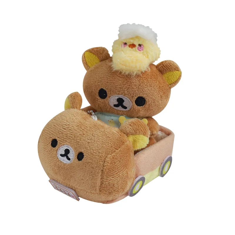 Kawaii Rilakkuma عروسة كارتون حقيبة الظهر المفاتيح أنيمي تحت عنوان سيارة ملحق الإبداعية هدية عيد ميلاد للأصدقاء