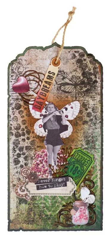 Tag Envelope Grunge Collection Vintage Roses butterfly Splash Label Metal Cutting Die Stamp Scrapbooking Diary Decoration Emboss view 3