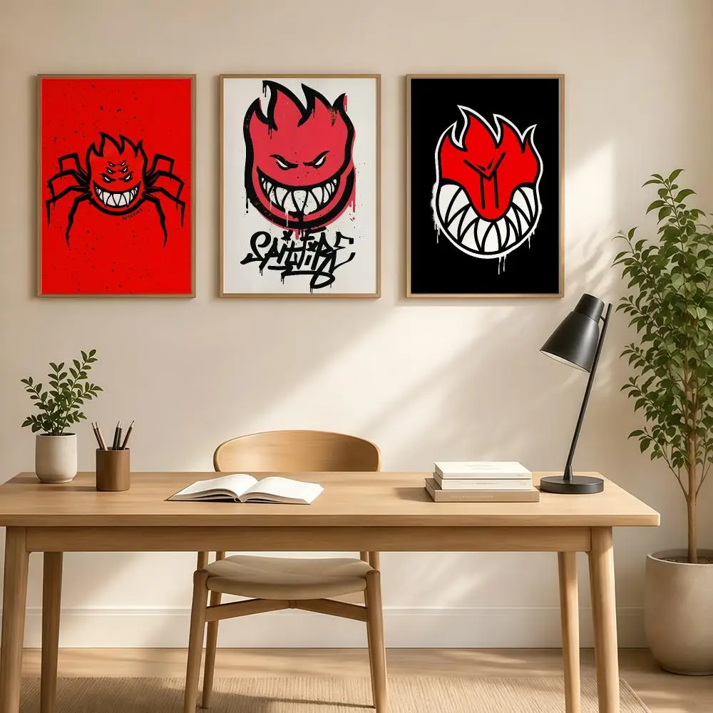S-Spitfire S-skateboard Poster Aesthetic Poster Print Wall Decor HD For Living Room Bedroom Home Office Gift Wall Art