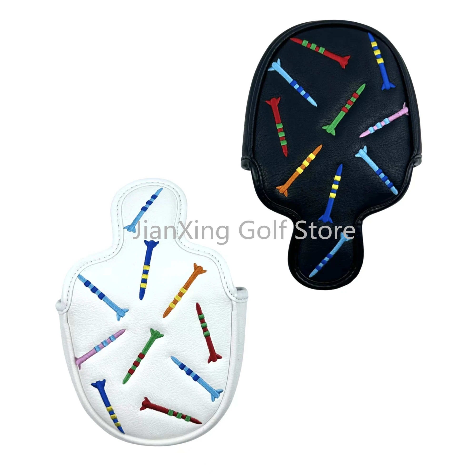 1pc Missile Pattern Golf Putter Cover PU Leather Mallet Putter Cover Magnetic Closure Golf Head cover