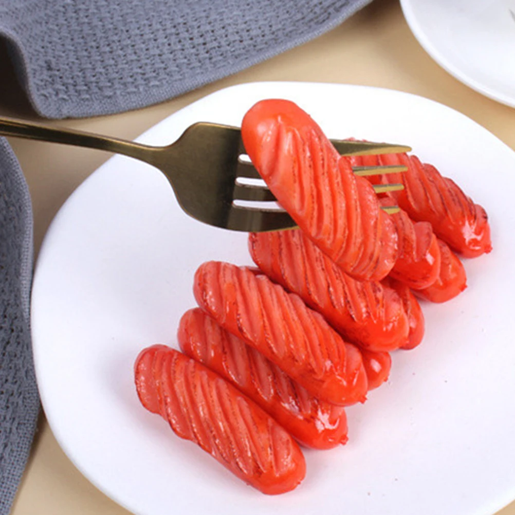 

4pcs Realistic Fake Hot Dog Prop Grilled Sausage Decor Food Photography Teaching Tool Display Model Montessori Toy