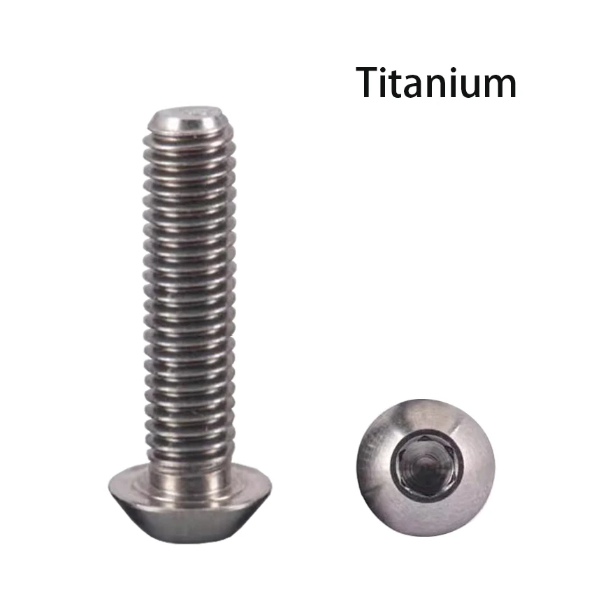 

M2 M2.5 M3 M4 M5 M6*4/10/12/15/20/25/30/40/50mm ISO7380 Titanium Ti Allen Inner Hex Hexagon Socket Round Button Head Screw Bolt