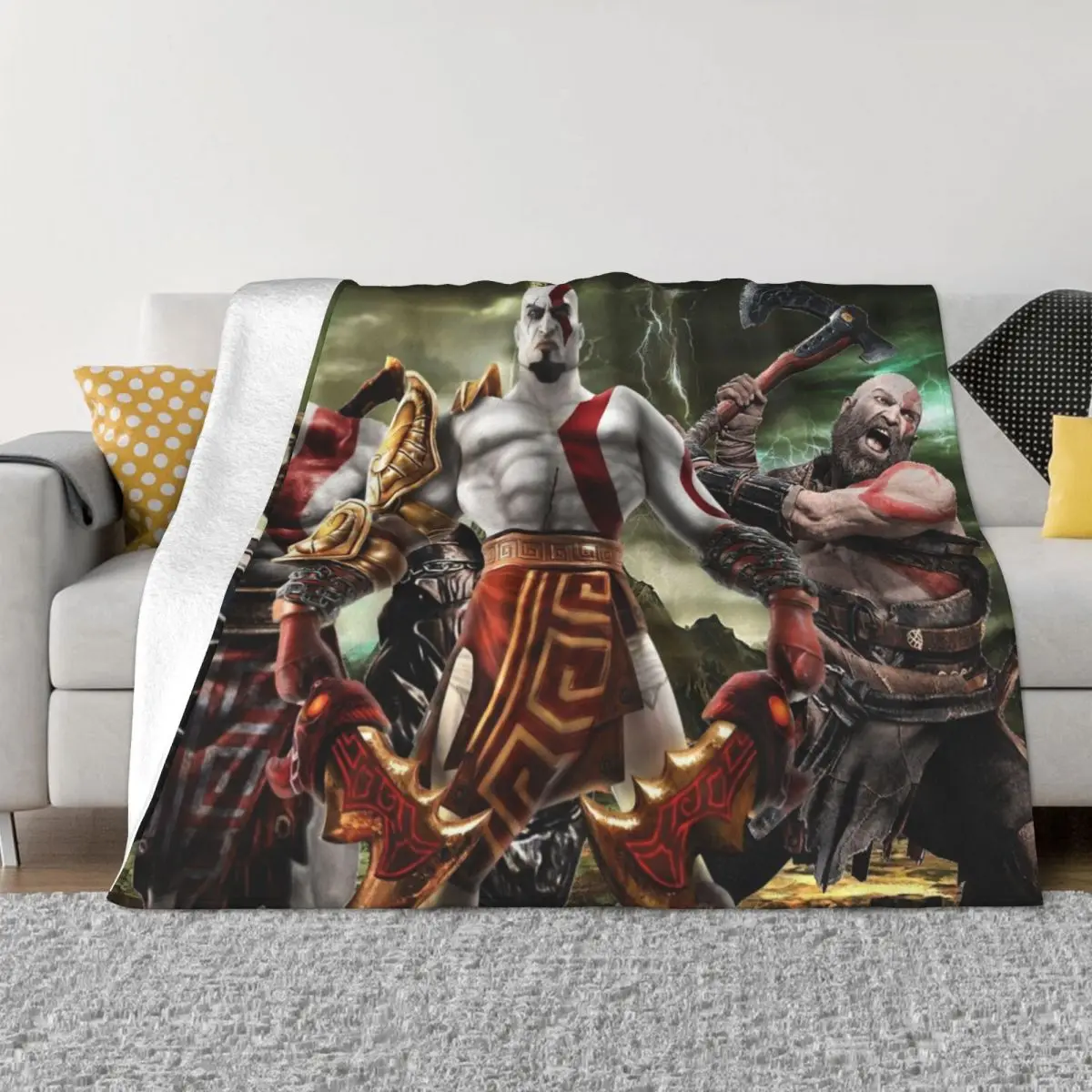 

God Of War Game 00084 Домашние одеяла для кровати Одеяла на заказ Одеяла и пледы Одеяла и пледы Пледы