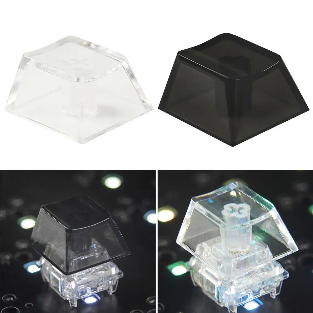 1pc Transparent Mechanical Board Cap White Black 9.7mm Plastic Diy Personalized Cap For Mechanical Axis Mx J4d1