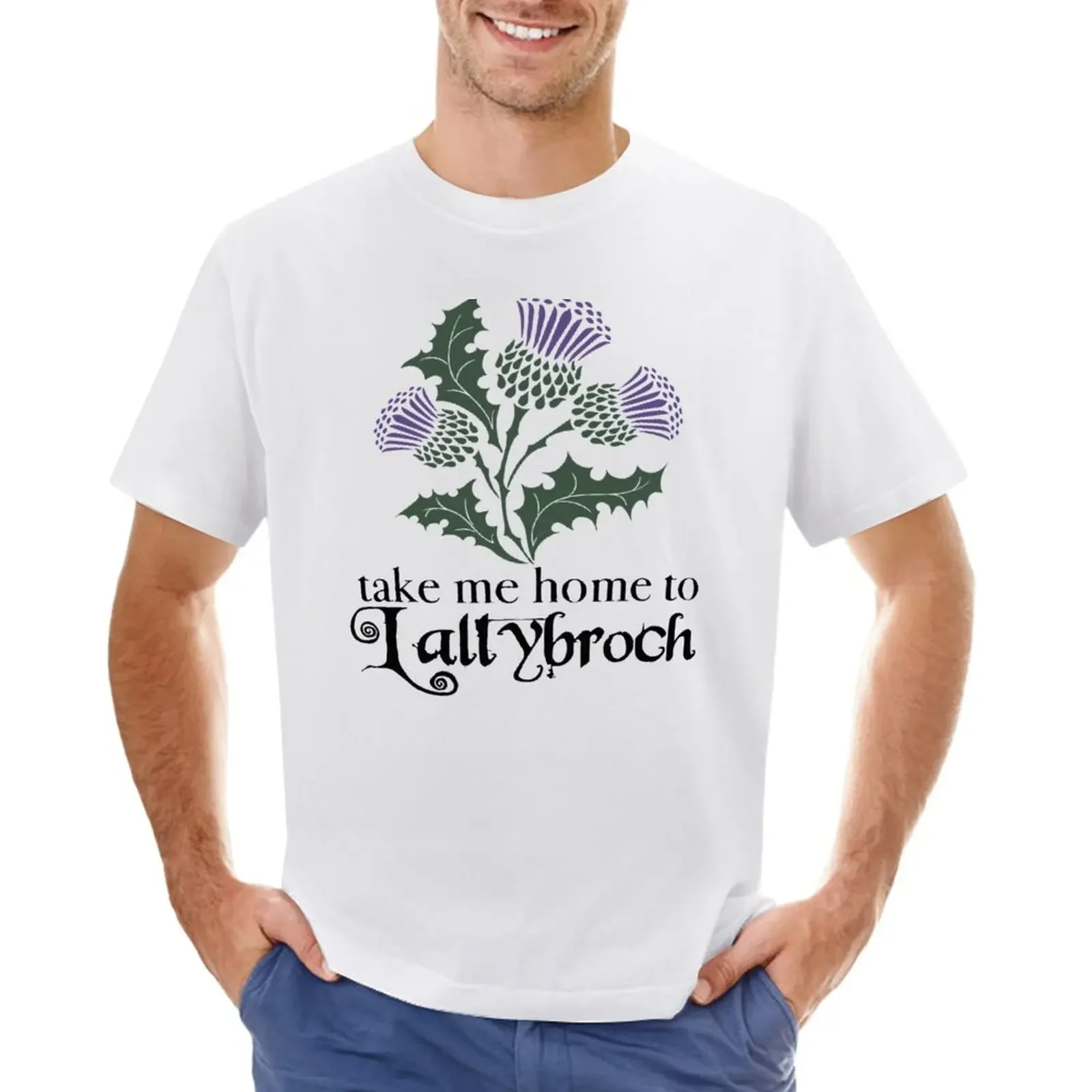 Take me home to Lallybroch T-Shirt vintage animal prinfor boys summer top summer clothes Short sleeve tee men