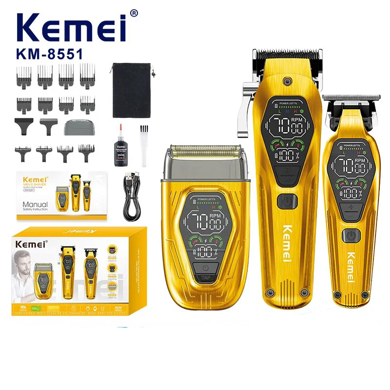 kemei-professionnel-barbier-tondeuse-a-cheveux-combo-rasoir-rechargeable-machine-de-coupe-de-cheveux-tondeuse-sans-fil-hommes-electrique-feuille-rasoir