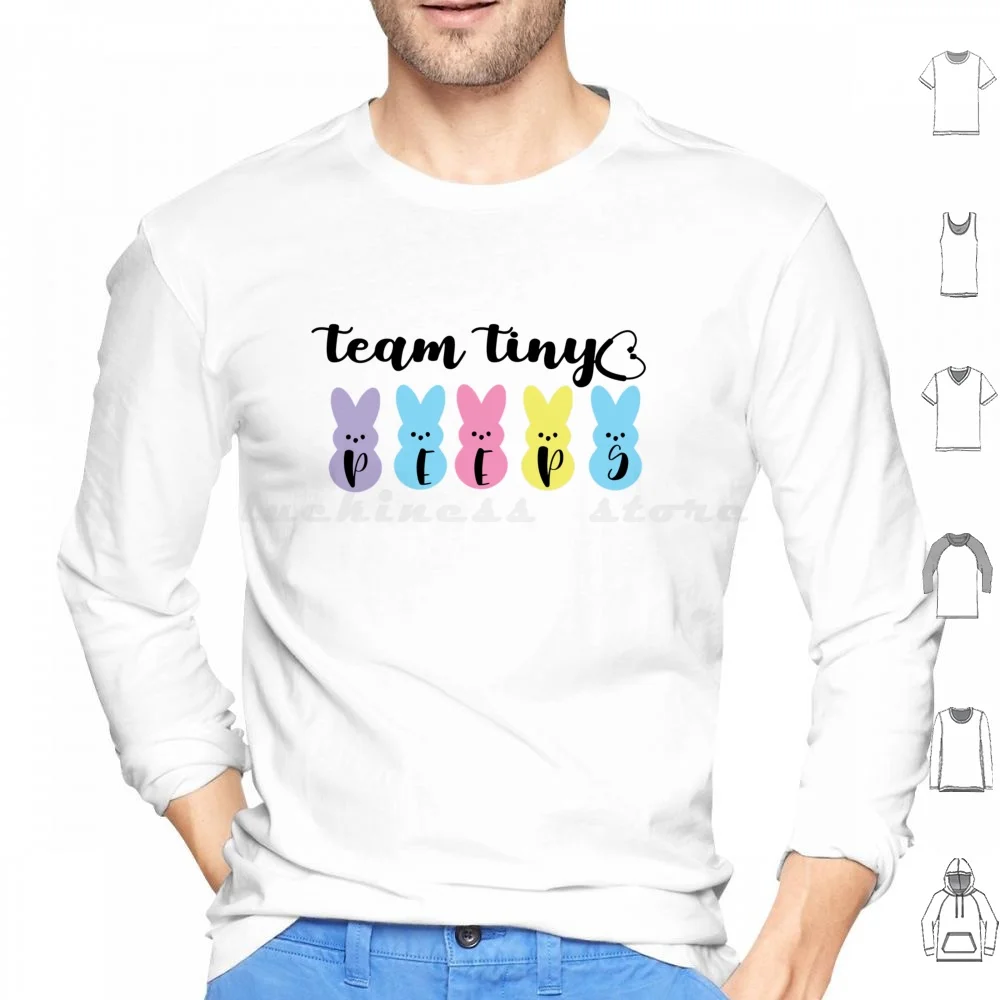 Funny Tiny Peeps , Easter Team Tiny Hoodie cotton Long Sleeve Nurse Appreciation Nurses Nursing Student Radiology Rn