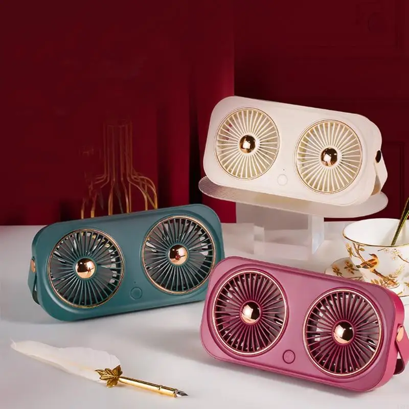 Двойной питьевой двойной для головки вентилятор беспроводной настольный вентилятор Mini Mute Fean 3 Скорость ветра N58D