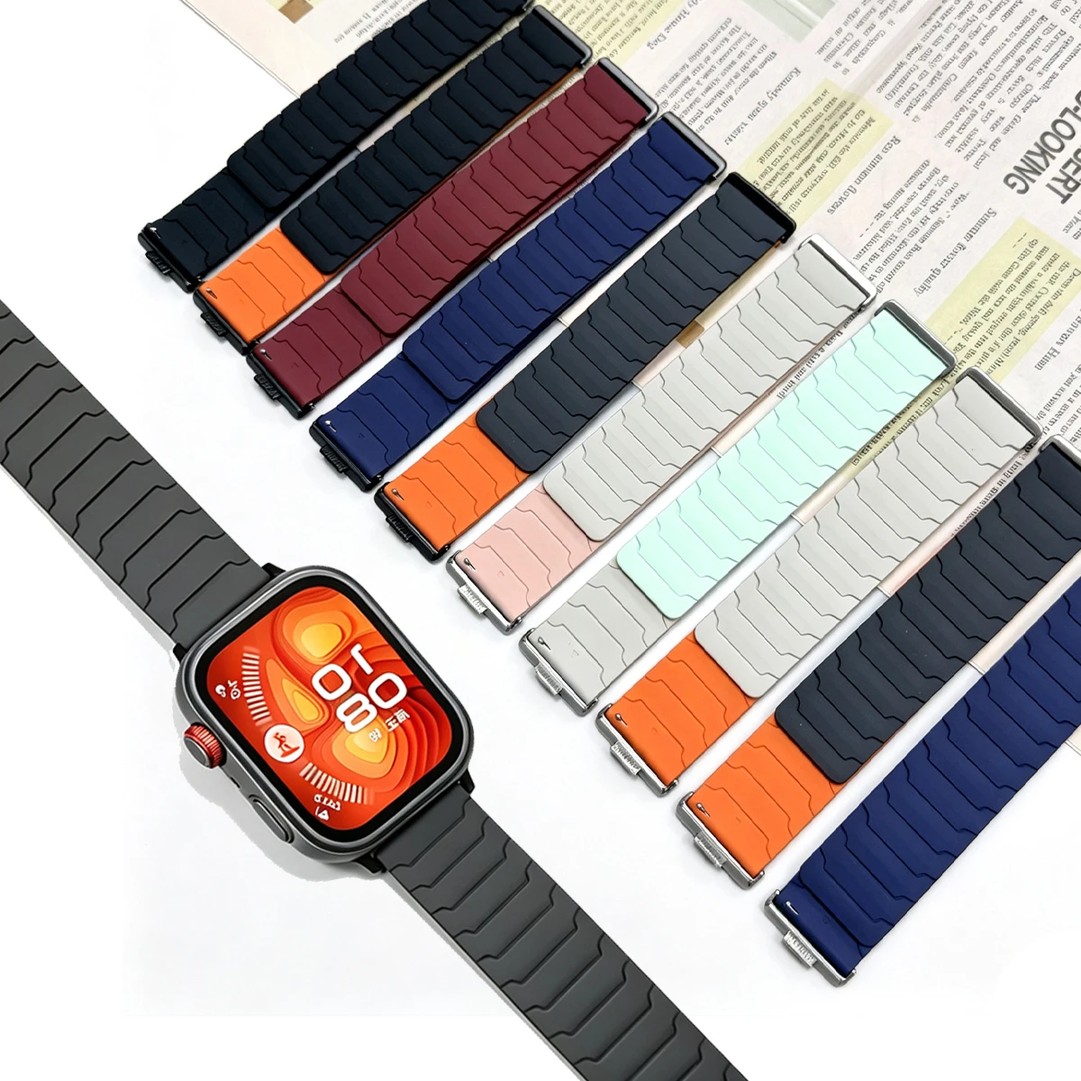 Silicone Armor Magnetic Sport Strap For Huawei Watch Fit 4 4Pro 5 5Pro Breathable Replacement Wristbands For Huawei Fit 3 Bands