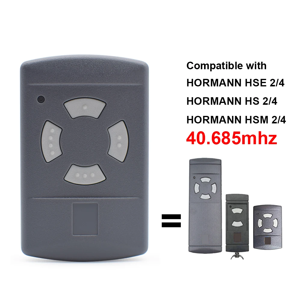 

40MHz HORMANN HSE2 HSE4 HSM2 HSM4 HS2 HS4 40,685 Mhz Garage Door Remote Control Replacement for HORMANN Grey Button