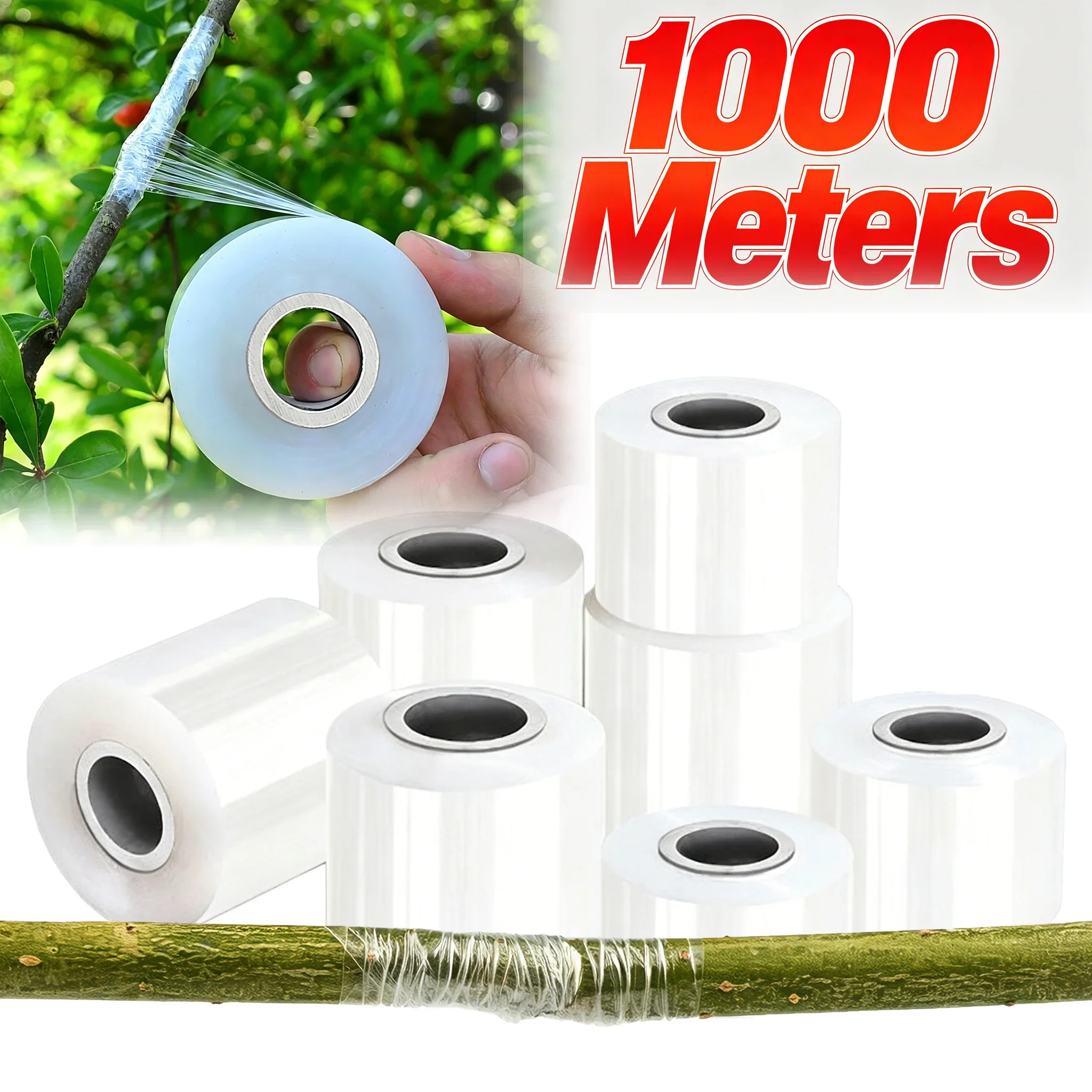 Self-adhesive PE Grafting Tape Roll Film Degradable Parafilm Nursery Tapes for Plant Support Stretchable Garden Plants Tools