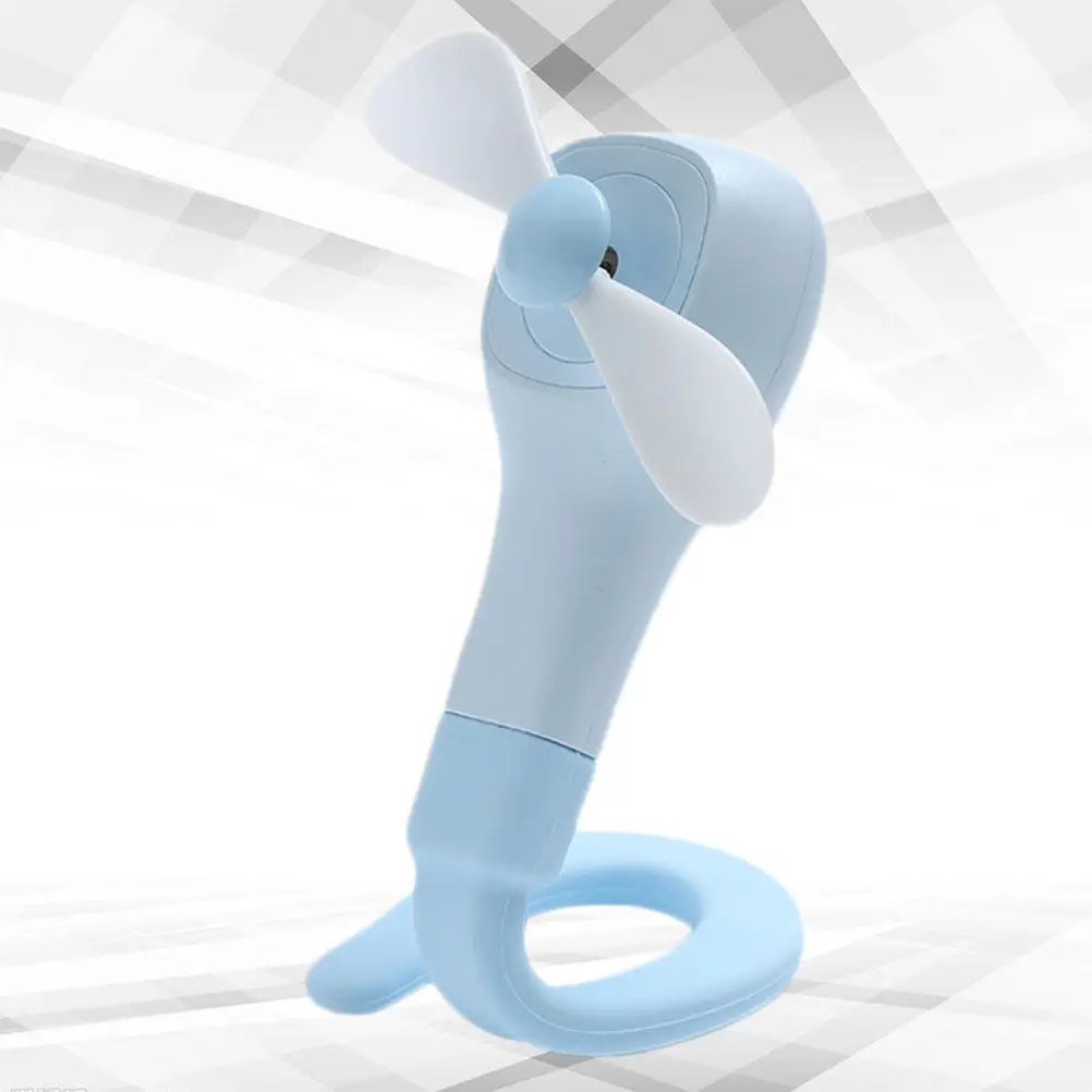 

Sky-Blue Mini USB Powered Portable Fan with Flexible Adjustable Handle for Home Office Outdoor Use Rechargeable Quiet Personal