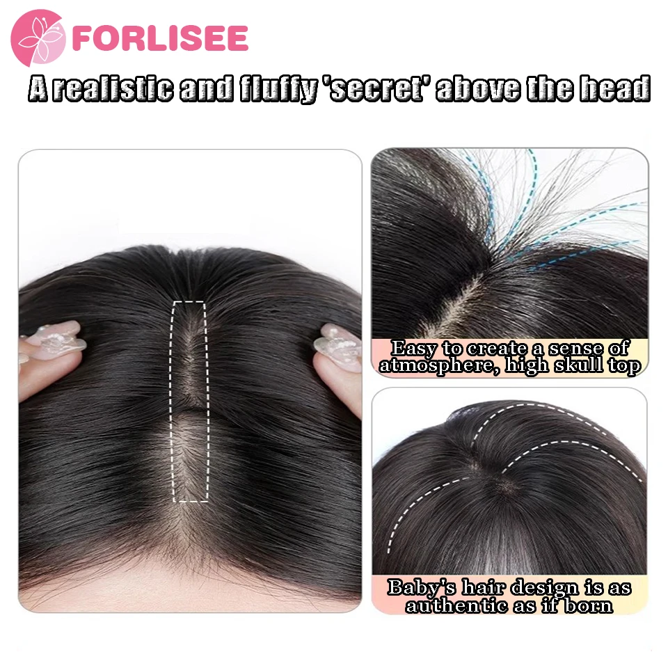 Przezroczyste grzywki Fałszywe frędzle Syntetyczny topper Hairpiece Clip-In Bang Extension Natural Invisible Clourse Hairpiece Women