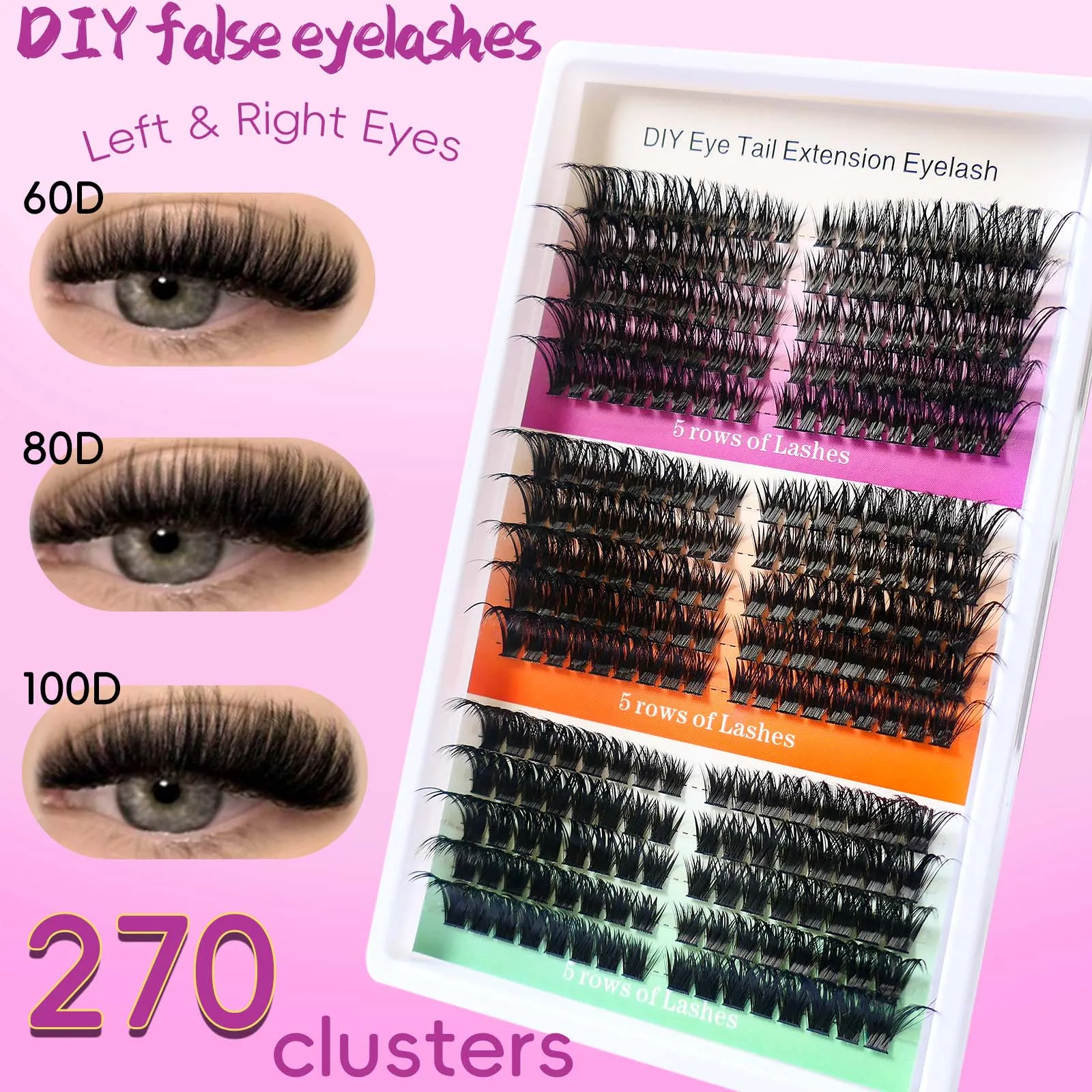 15 Rows Naturally Thick 3D Fluffy Lash Clusters Handmade DIY Handmade Grafting Eyelash Extensions Suitable for Salon and Parties
