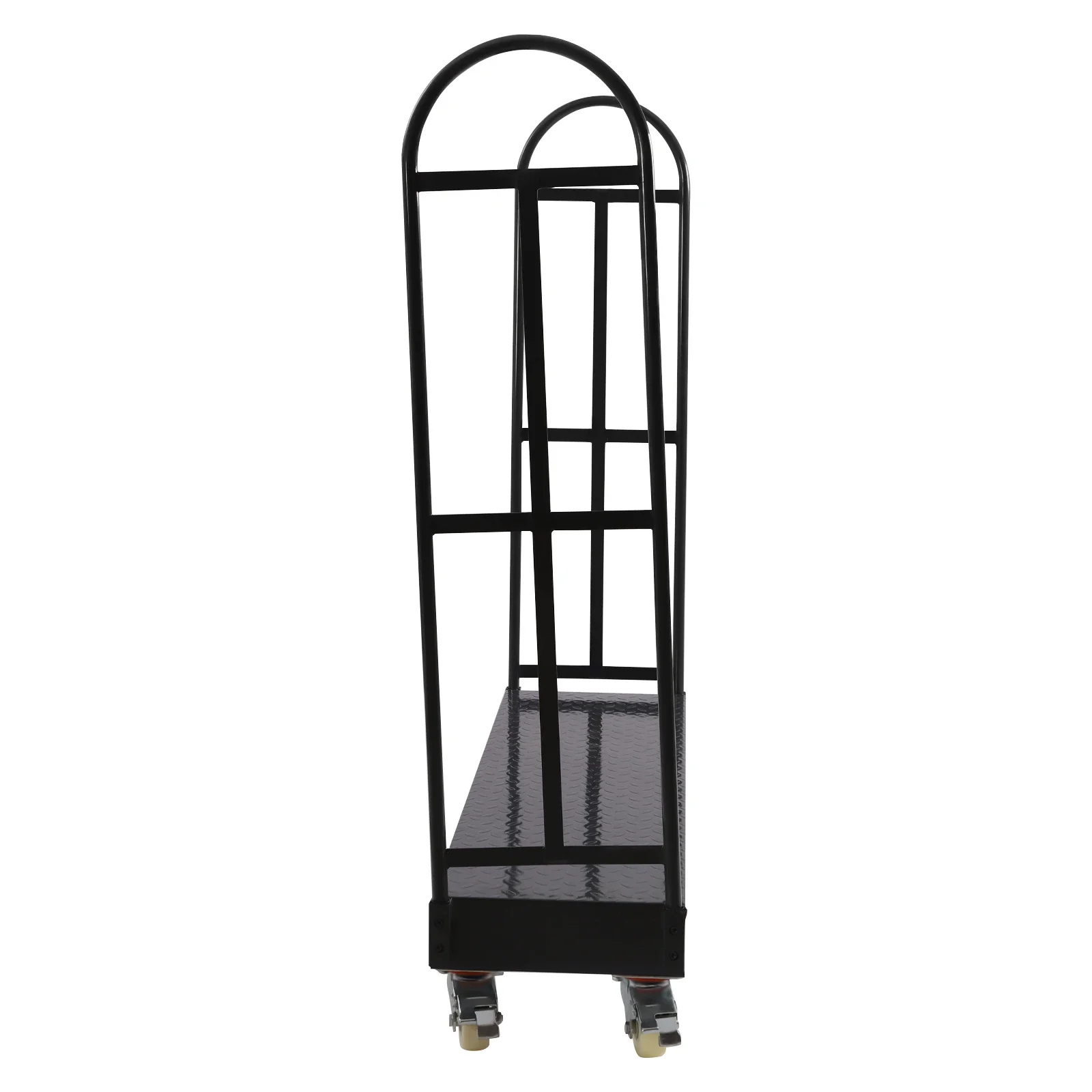 64.6Lx15.7H U-قارب الصلب عربة 2000lbs قدرة U-قارب عربة الصلب مع مقابض قابلة للإزالة U-قارب منصة شاحنة دوللي مستطيلة